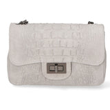 Camilla Borsa a tracolla da donna Pelle scamosciata croco 10029-GRIGIO Gave Lux