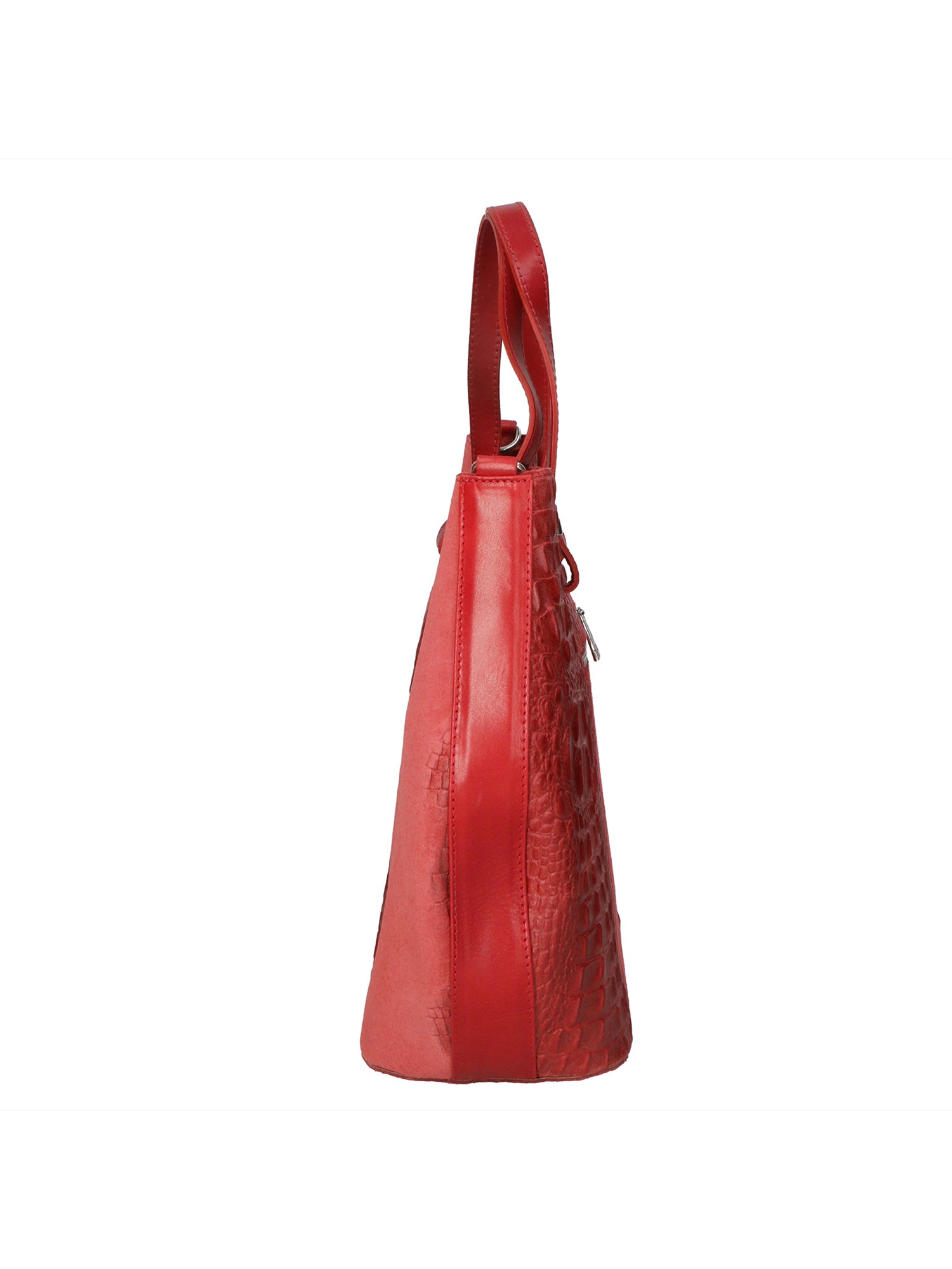 Elda Borsa a mano da donna Vera pelle croco 80046 1-ROSSO Gave Lux
