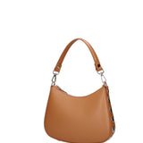 Borsa a spalla da donna 100% pelle ruga 07241-L125 CAMEL Roberta Rossi