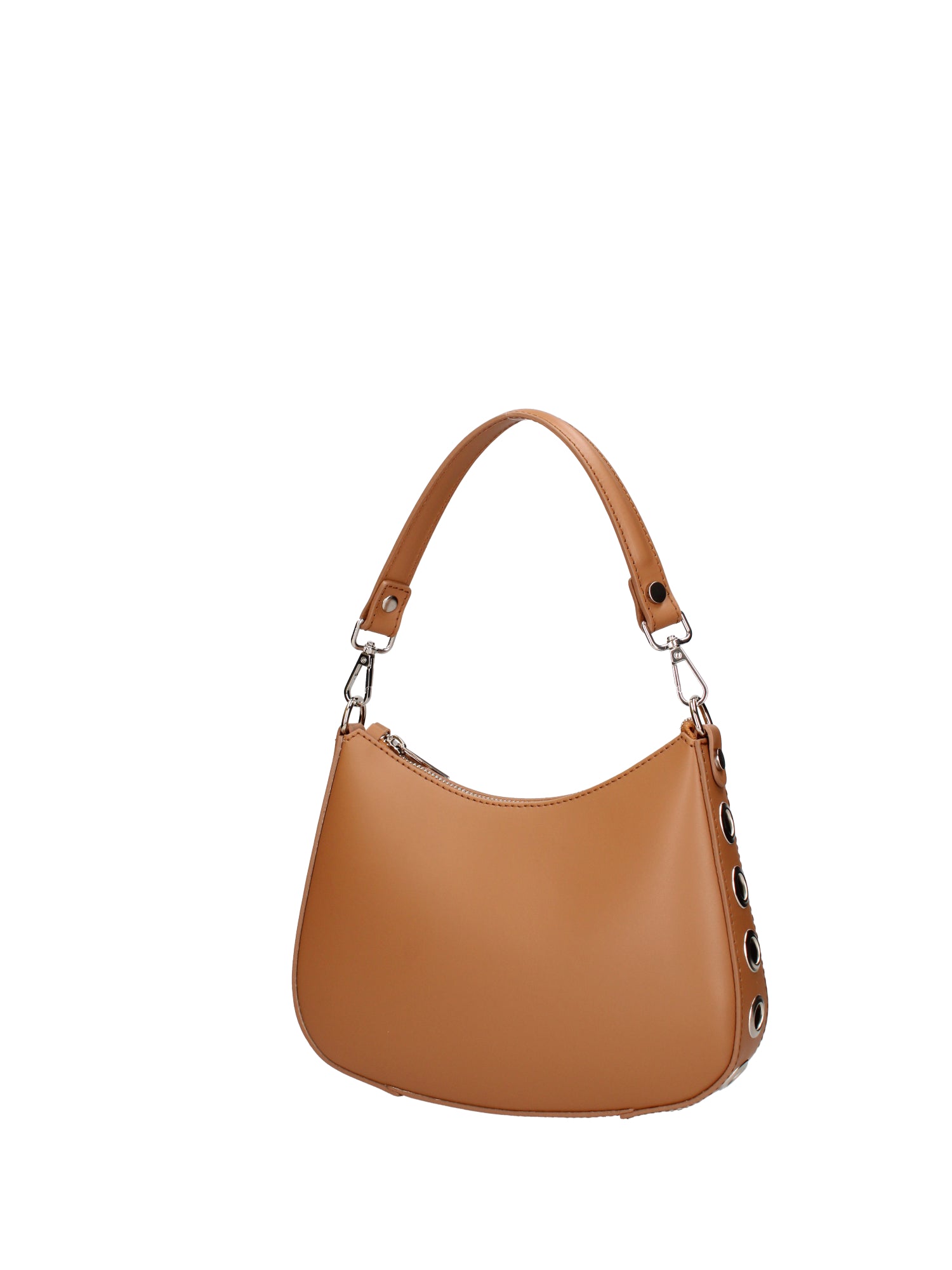 Borsa a spalla da donna 100% pelle ruga 07241-L125 CAMEL Roberta Rossi