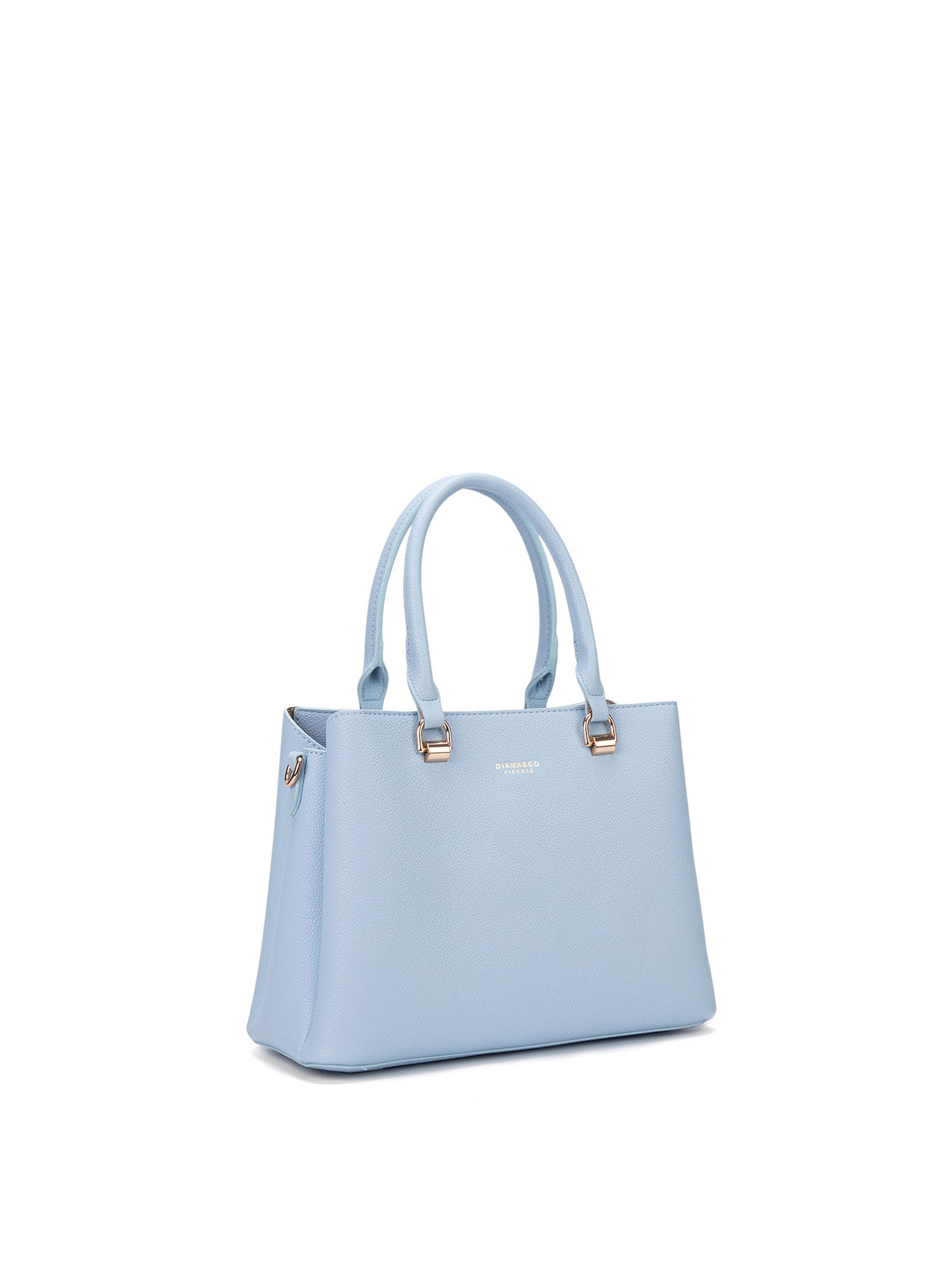 Borsa a mano da donna 100% pelle vegana PU 711-4PT-LIGHT BLUE Diana&co