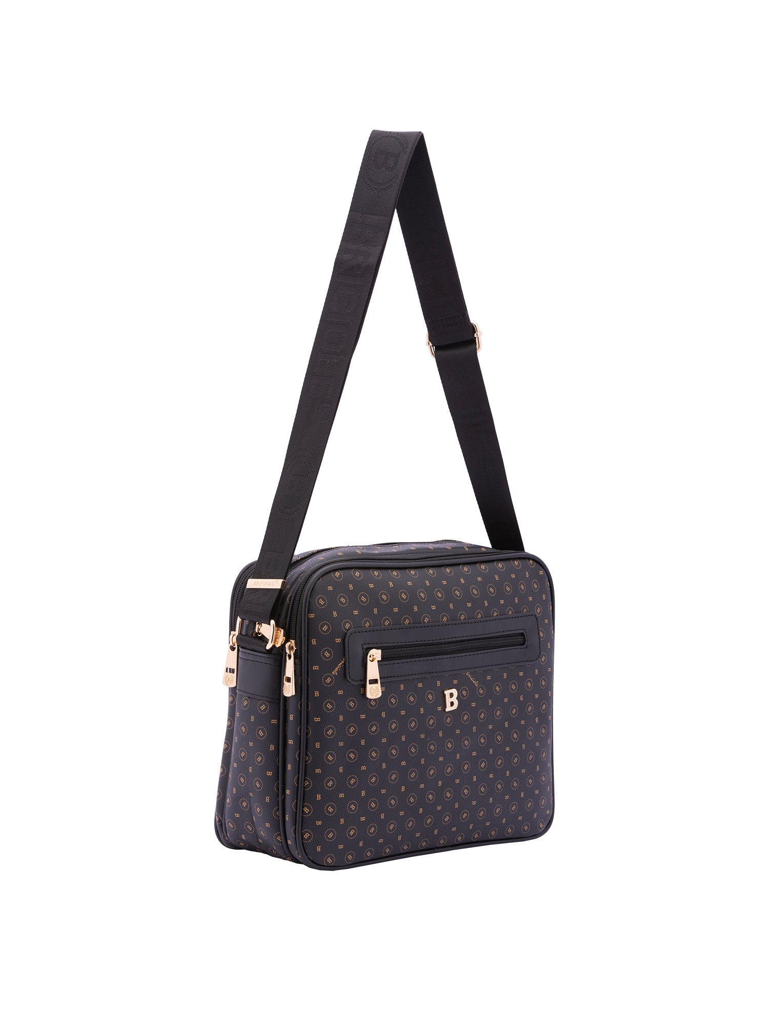Iduna Borsa a tracolla da donna Ecopelle e poliestere 4019-BLACK BLACK Briciole