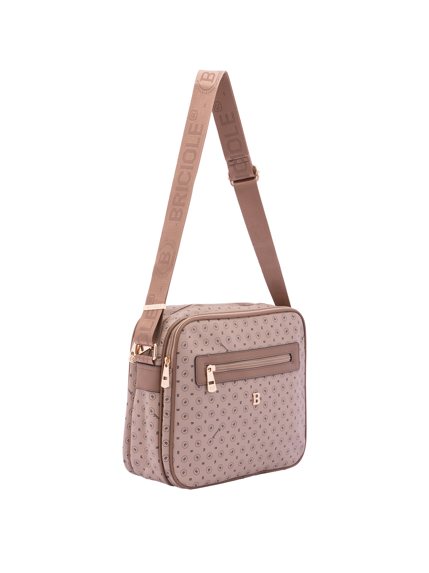 Iduna Borsa a tracolla da donna Ecopelle e poliestere 4019-KHAKI Briciole