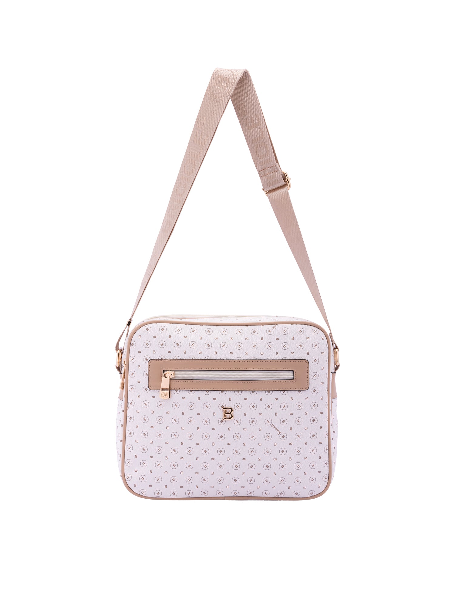 Iduna Borsa a tracolla da donna Ecopelle e poliestere 4019-OFF-WHITE Briciole