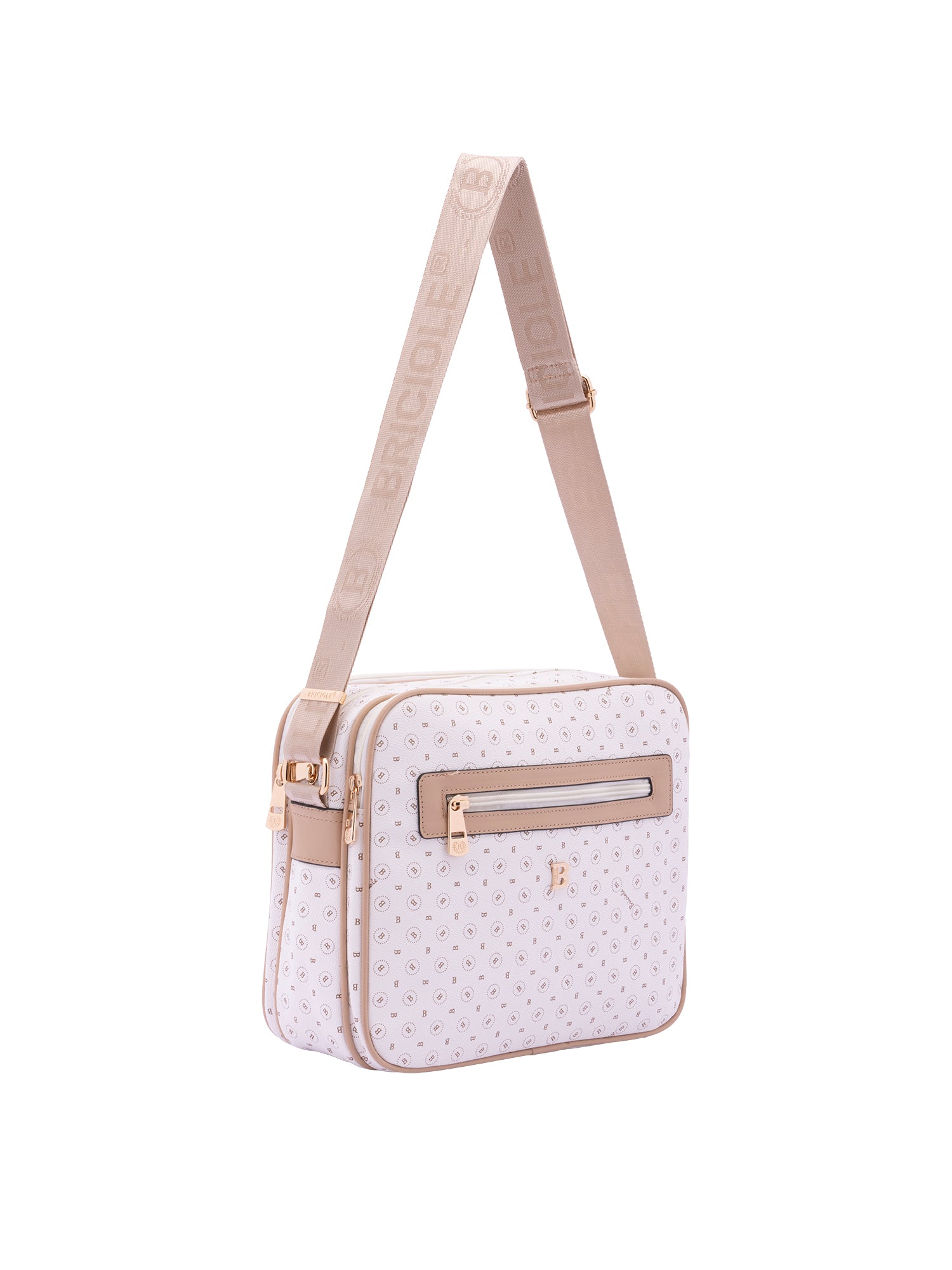 Iduna Borsa a tracolla da donna Ecopelle e poliestere 4019-OFF-WHITE Briciole