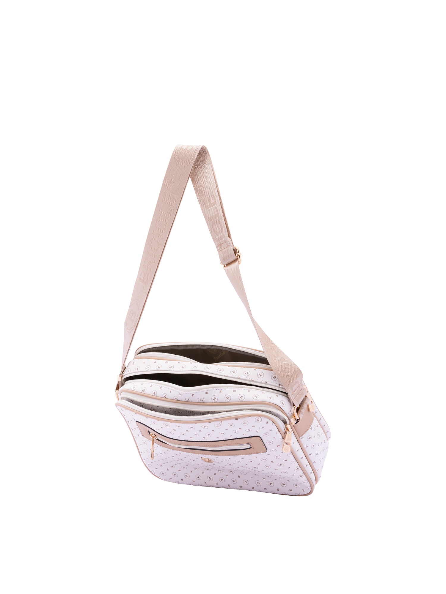 Iduna Borsa a tracolla da donna Ecopelle e poliestere 4019-OFF-WHITE Briciole