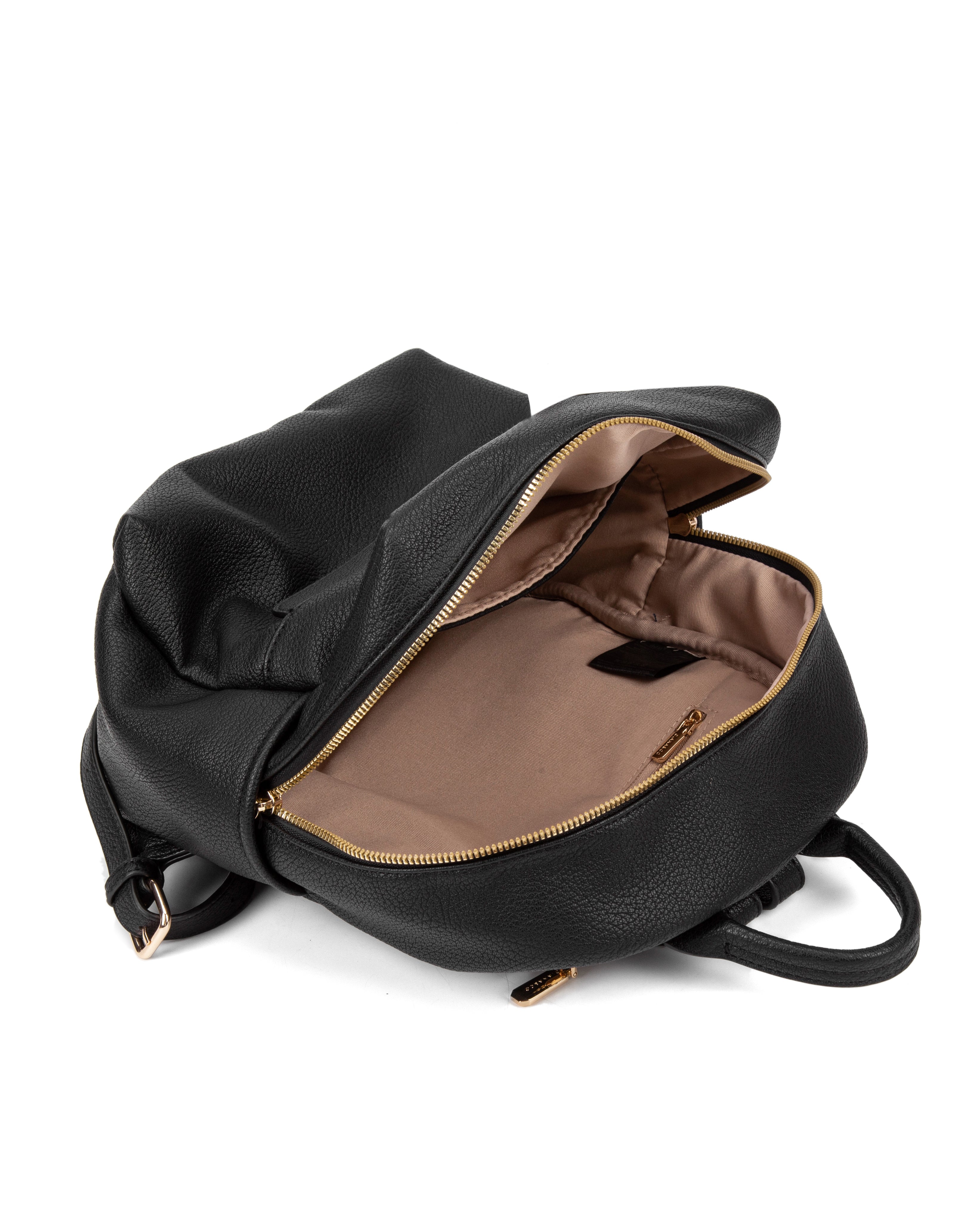 Zaino da donna in pelle vegana Casual 740-2PT-BLACK Diana&co