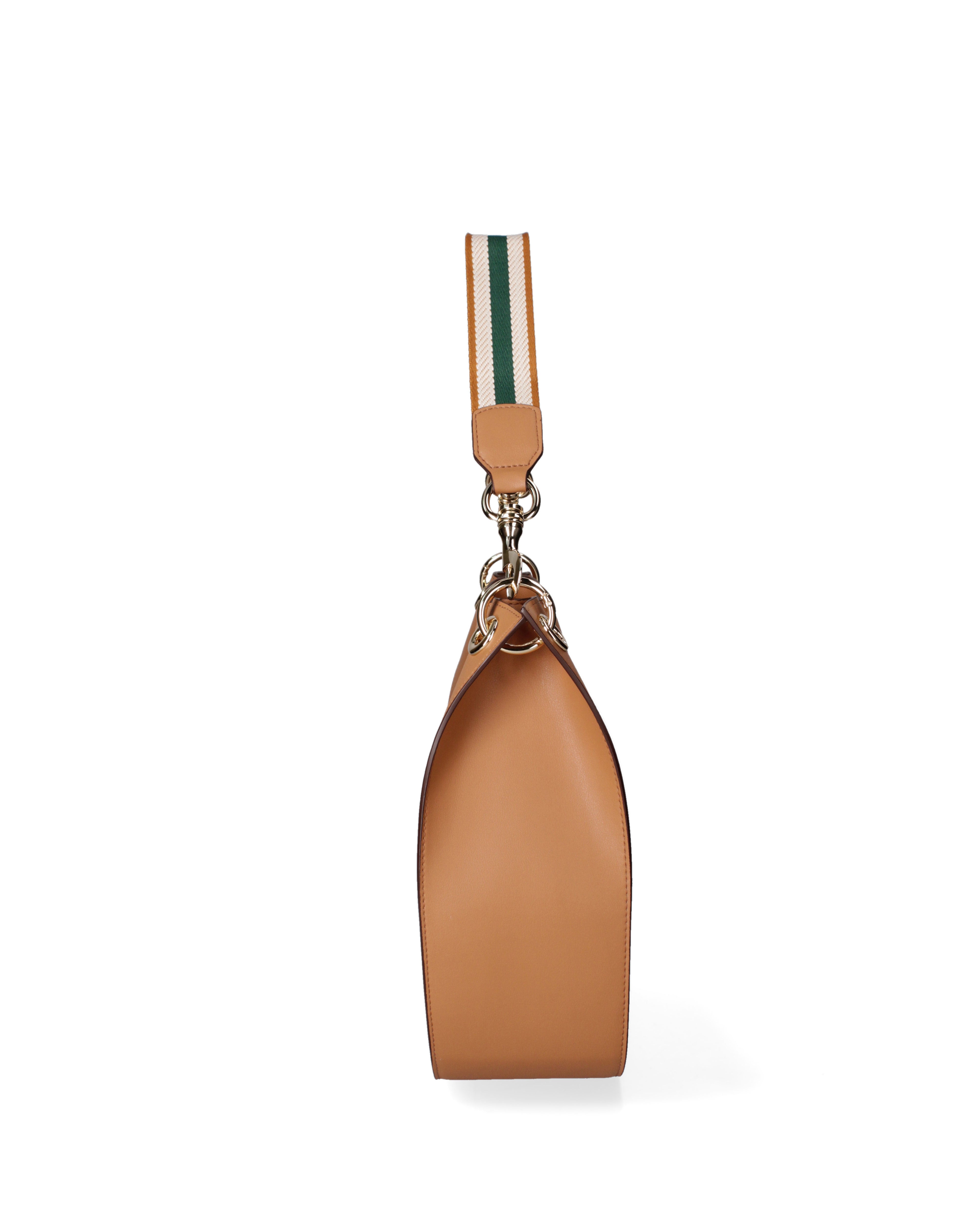 Borsa a spalla da donna 100% pelle riciclata 07224-Cuoio Viola Castellani