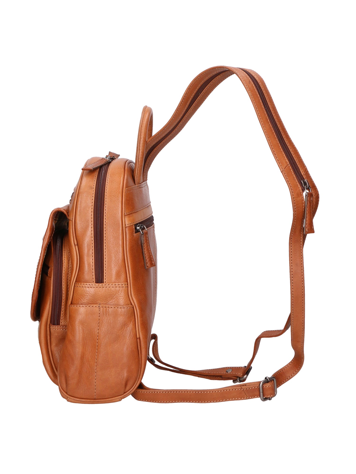 SN5862447-TAN Zaino unisex in vera pelle Made in Italy Santini Firenze