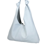 Borsa a spalla da donna 100% vera pelle 07156-D92 CELESTE Viola Castellani