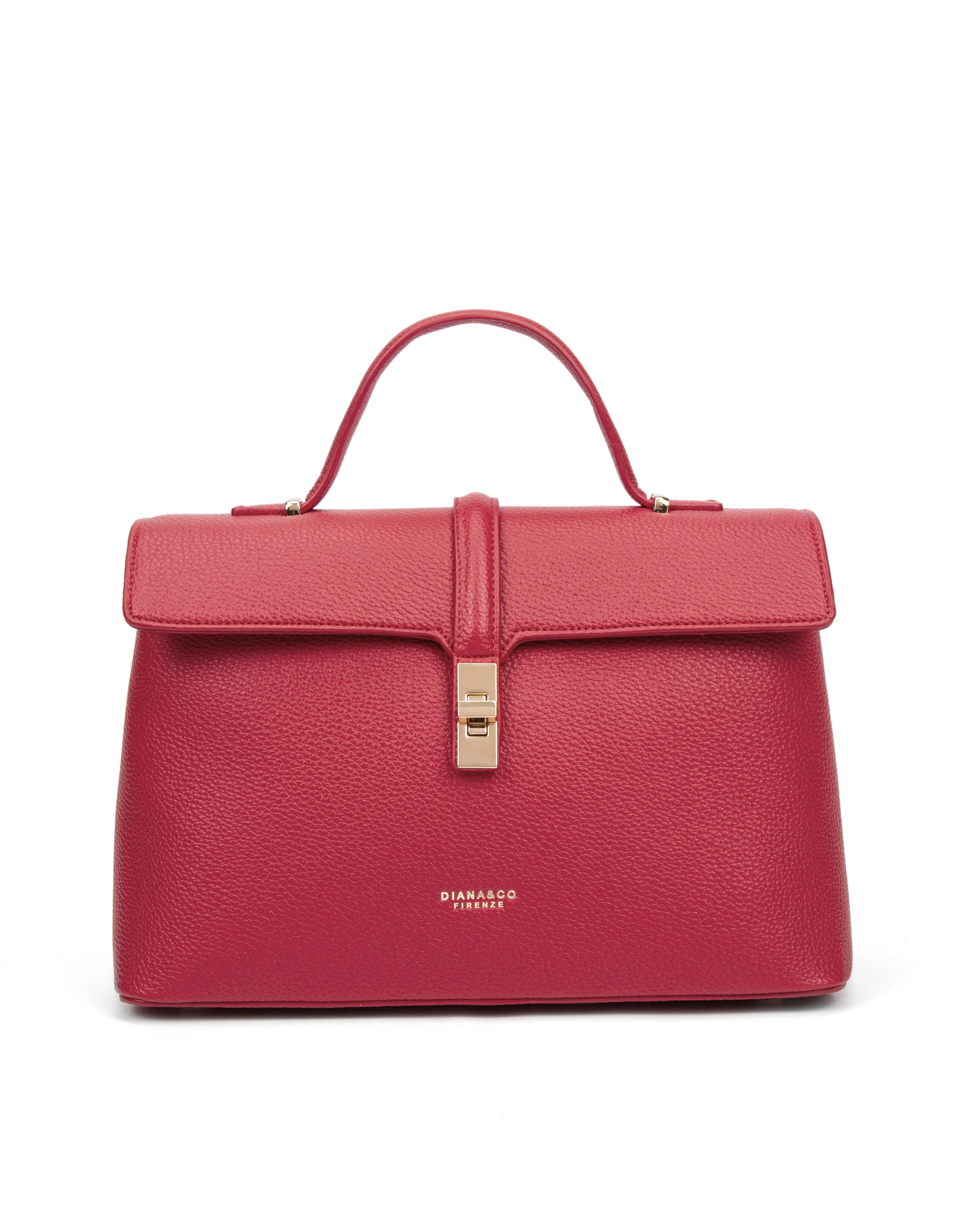 Borsa a mano da donna 100% pelle vegana PU 755-2PT-RED Diana&co
