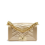 Borsa a mano da donna 100% Pvc FLAT XS MANHATTAN-GOLD + LIGHT GOLD Marc Ellis