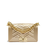 Borsa a mano da donna 100% Pvc FLAT XS MANHATTAN-GOLD + LIGHT GOLD Marc Ellis