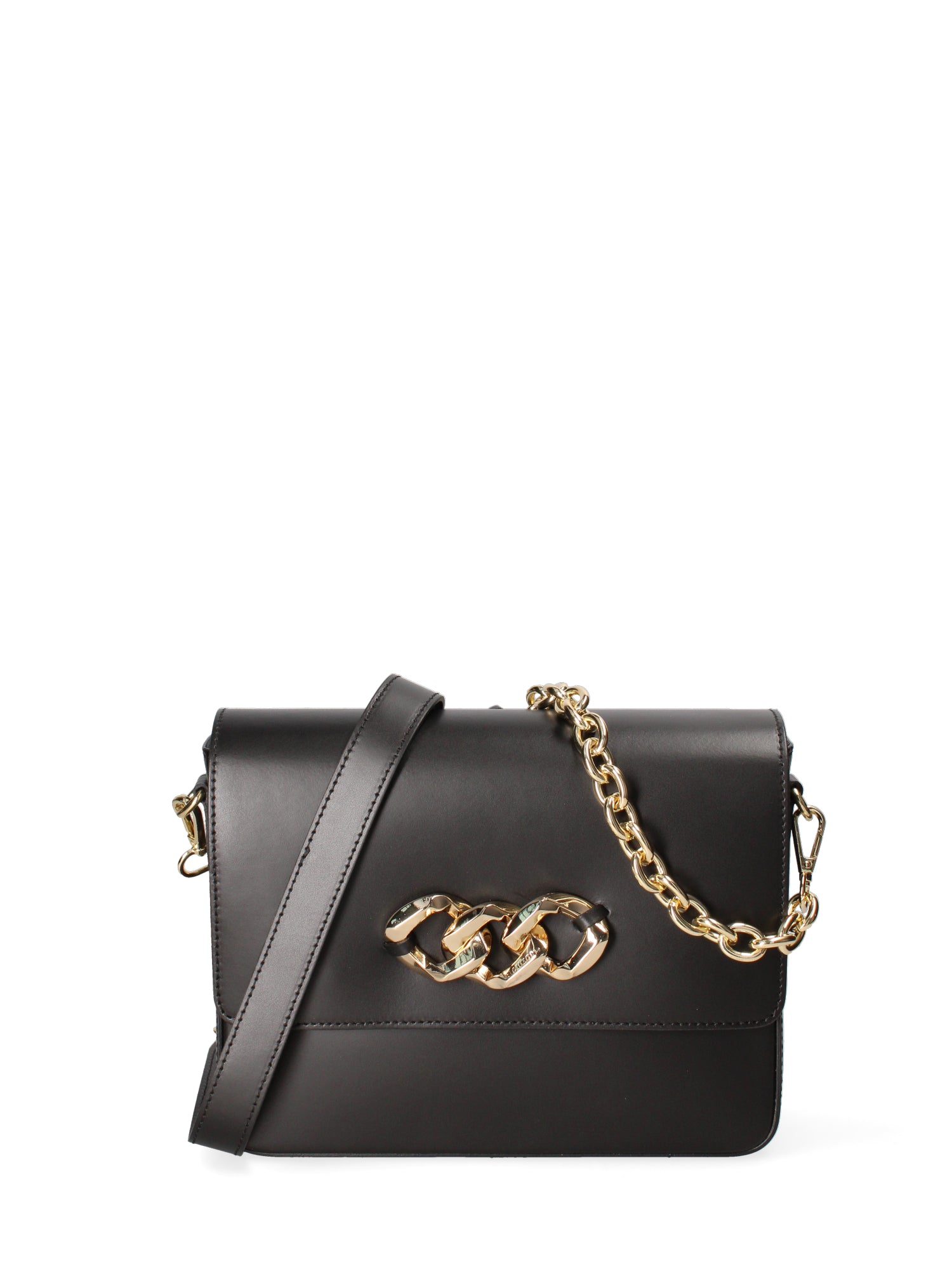 Borsa a tracolla da donna Vera pelle JR-W-1053-BLACK-GOLD John Richmond