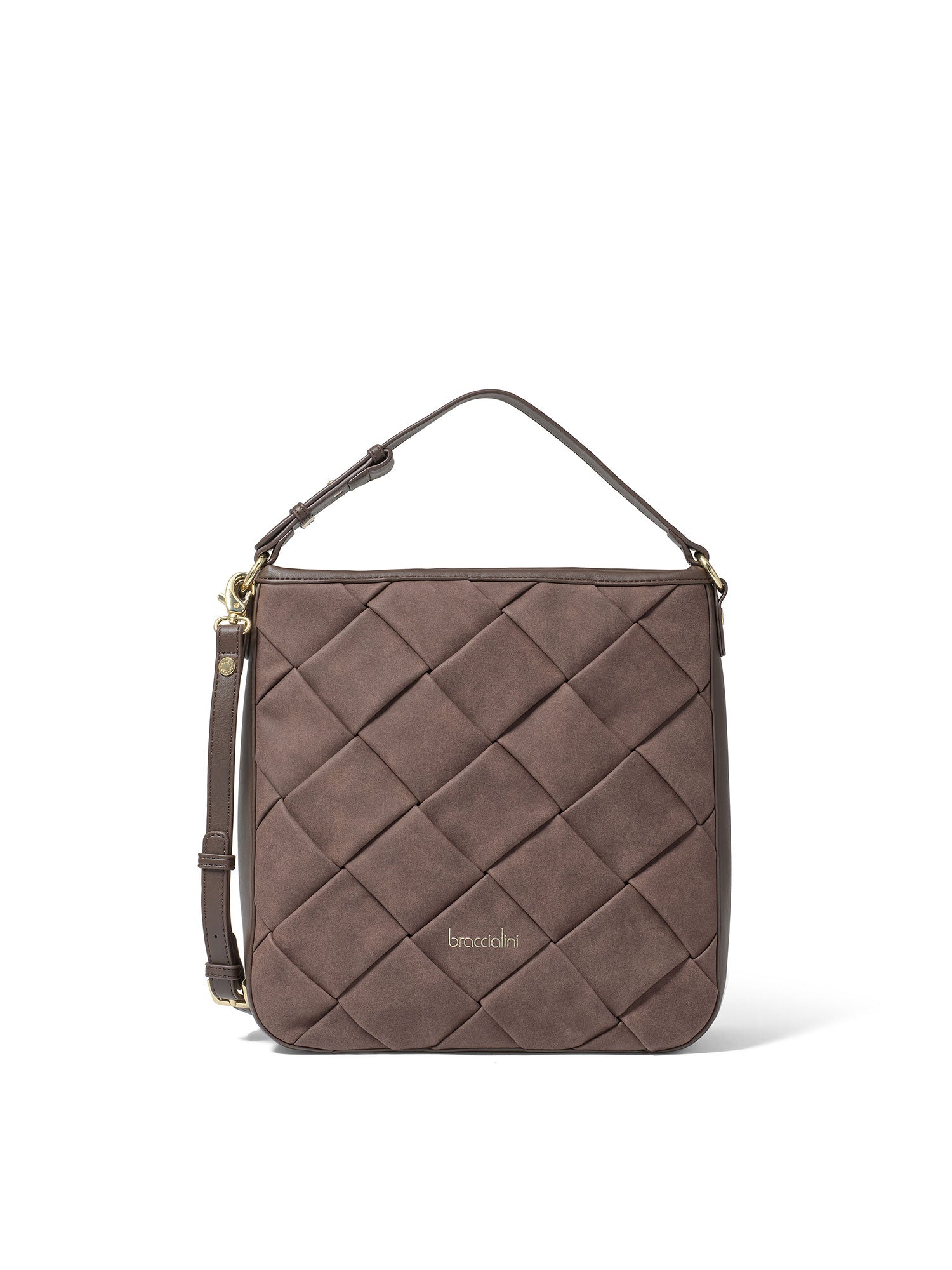 Seraphina Lux Borsa a spalla da donna 100% poliuretano B17074-MARRONE Braccialini