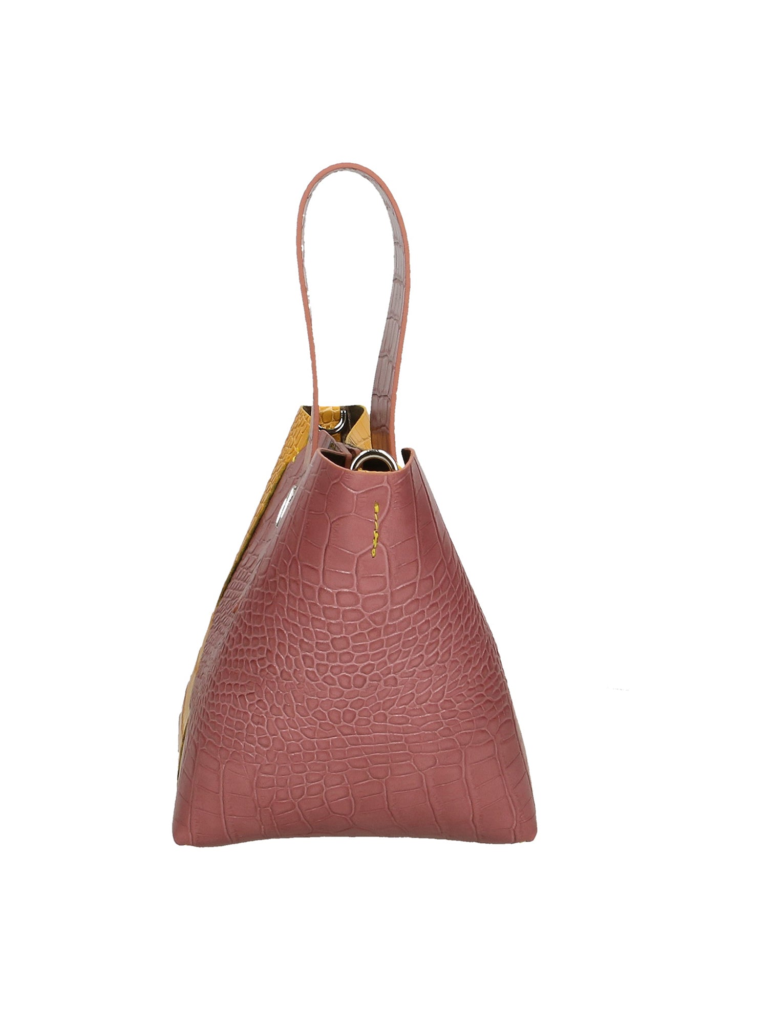 Ombretta Borsa a mano da donna Vera pelle 00643-C73+C36 MALVA+SENAPE MUSTARD Gave Lux