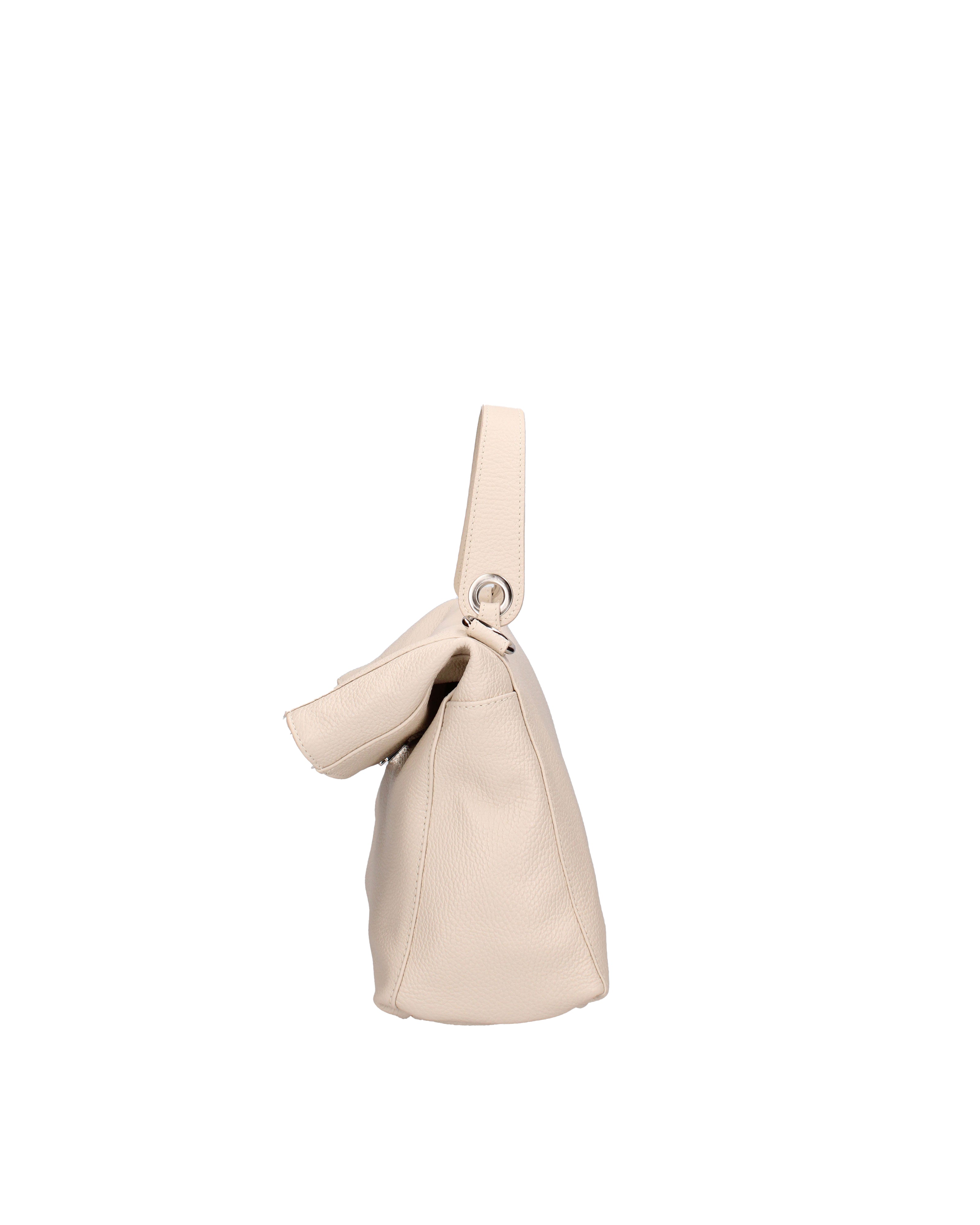 Borsa a spalla da donna Vera pelle 07159-D37 LATTE Viola Castellani