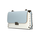 Vera pelle 8641-BIANCO+CIELO Borsa a tracolla da donna Evanthe Pro Gave Lux