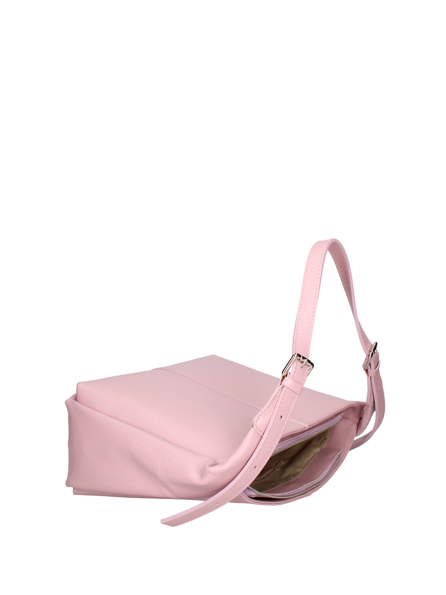Borsa a spalla da donna Misto pelle e tessuto 07157-D56 PINK Roberta Rossi