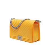 Borsa a mano da donna 100% PVC FLAT M-VANIGLIA + OFF SILVER Marc Ellis