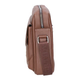Borsa a tracolla uomo 100% pelle PU PCL3027-LIGHT BROWN Northampton Polo Club
