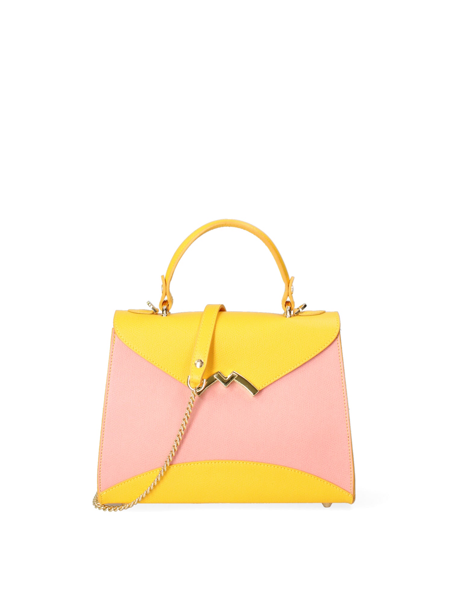 Auriga Chic Borsa a mano da donna Vera pelle 8924-ROSA+GIALLO Gave Lux
