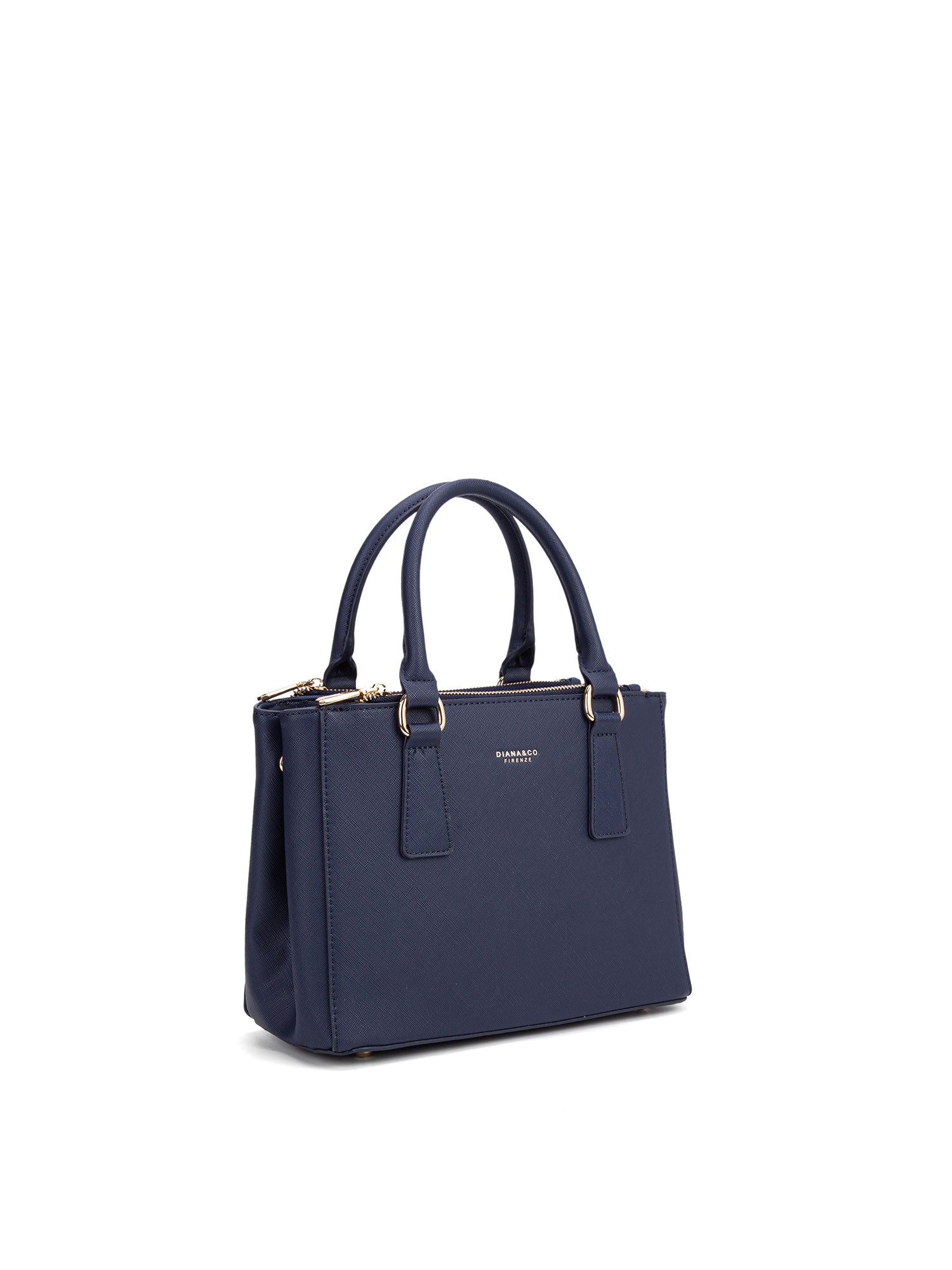 Borsa a mano da donna 100% pelle vegana PU 720-2PT-NAVY BLUE Diana&co