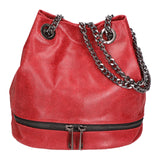 Cora Borsa a spalla da donna Vera pelle 1131-ROSSO SCURO Gave Lux