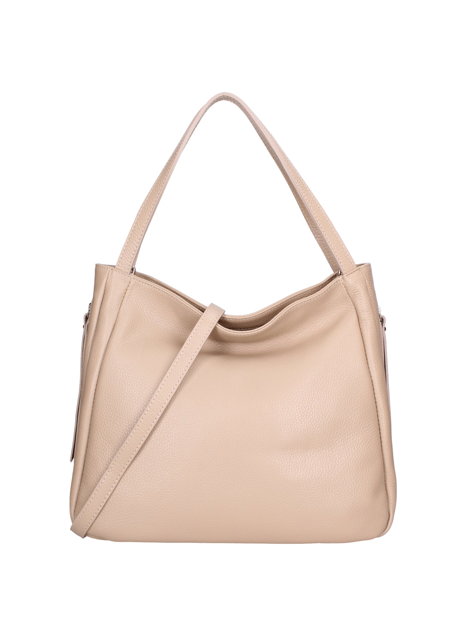 Borsa a spalla da donna Misto pelle e tessuto 07155-D05 CAPPUCCINO Roberta Rossi