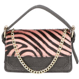 Aleide Borsa a mano da donna Vera pelle 04858-ZEBRA ROSA Gave Lux