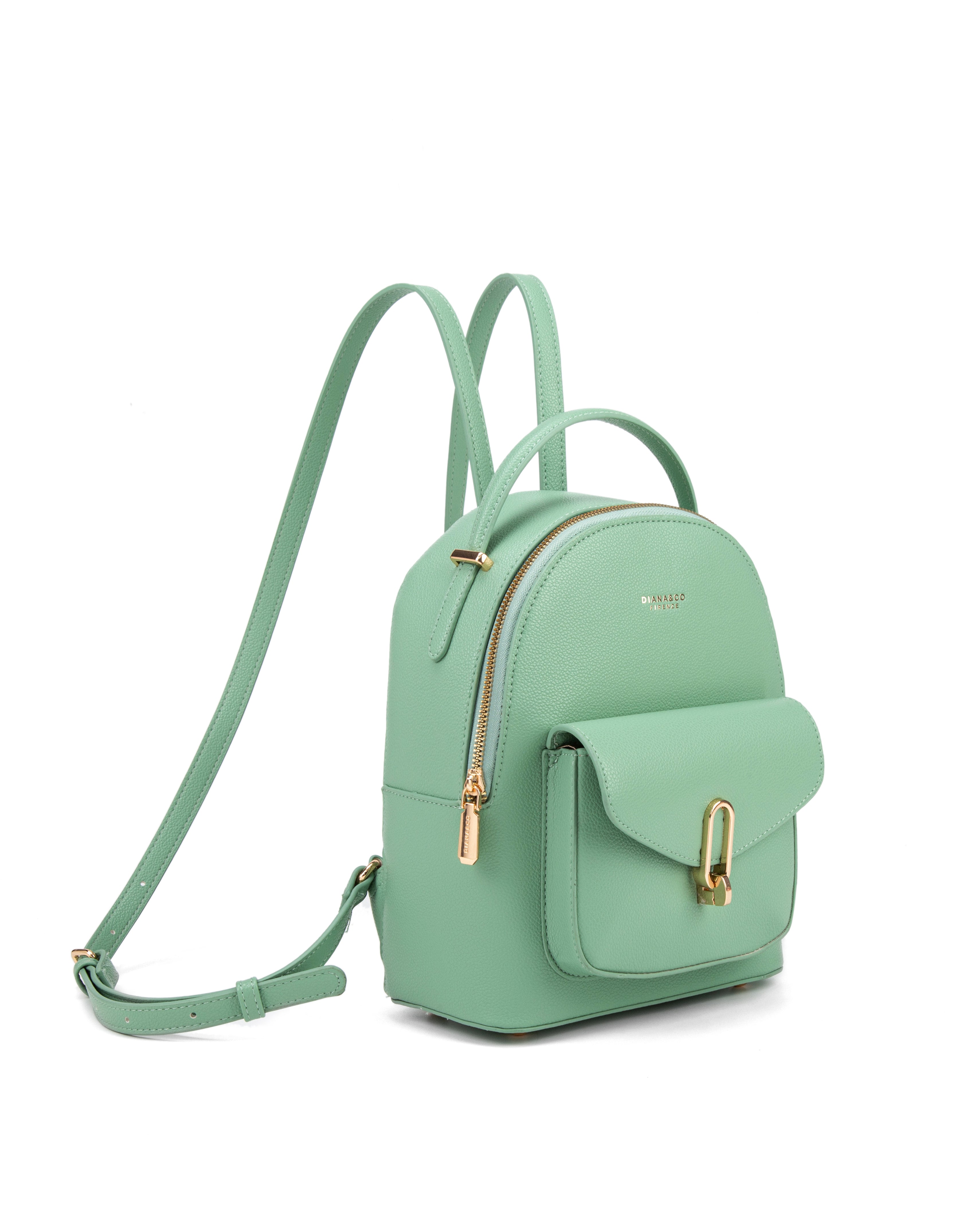 Zaino da donna in pelle vegana Casual 712-3PT-JADEGREEN Diana&co