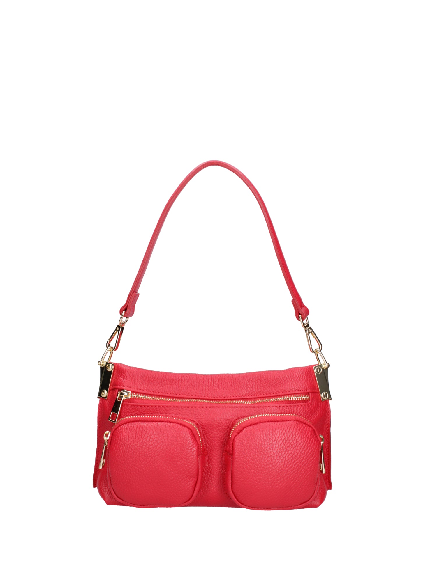 Borsa a spalla da donna Vera pelle 07147-D58 ROSSO FUOCO Roberta Rossi
