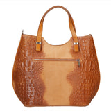 Elda Borsa a mano da donna Vera pelle croco 80046 1-CUOIO Gave Lux
