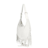 Zefira Borsa a spalla da donna Pelle Scamosciata 8630-BIANCO WHITE Gave Lux