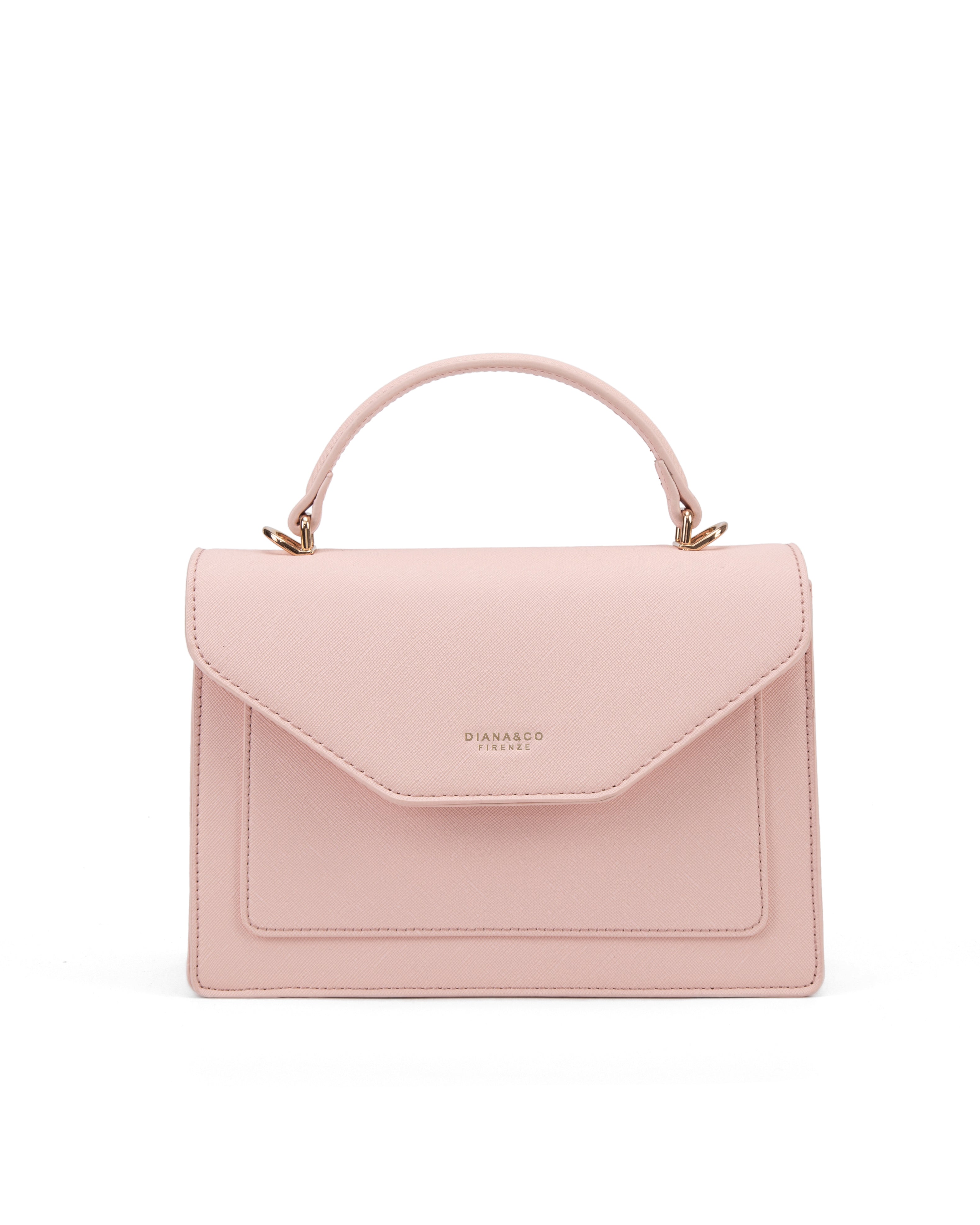 Borsa a mano da donna 100% pelle vegana PU 700-2PT-ROSE Diana&co