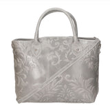 Enza Borsa a mano da donna Vera pelle 8007023FBG-020 GRIGIO CHIARO Gave Lux