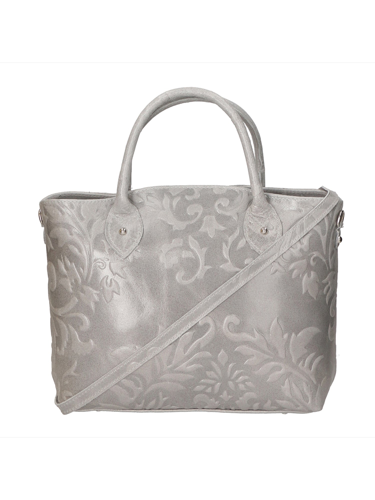Enza Borsa a mano da donna Vera pelle 8007023FBG-020 GRIGIO CHIARO Gave Lux