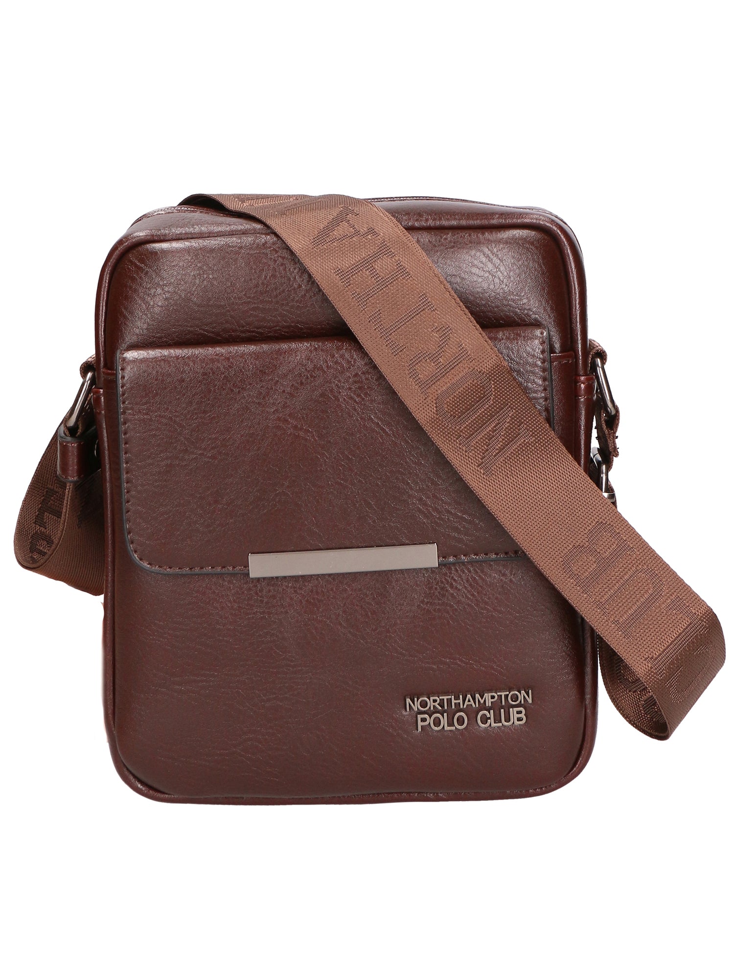 Borsa a tracolla uomo in pelle PU Casual PCL3079-BROWN Northampton Polo Club