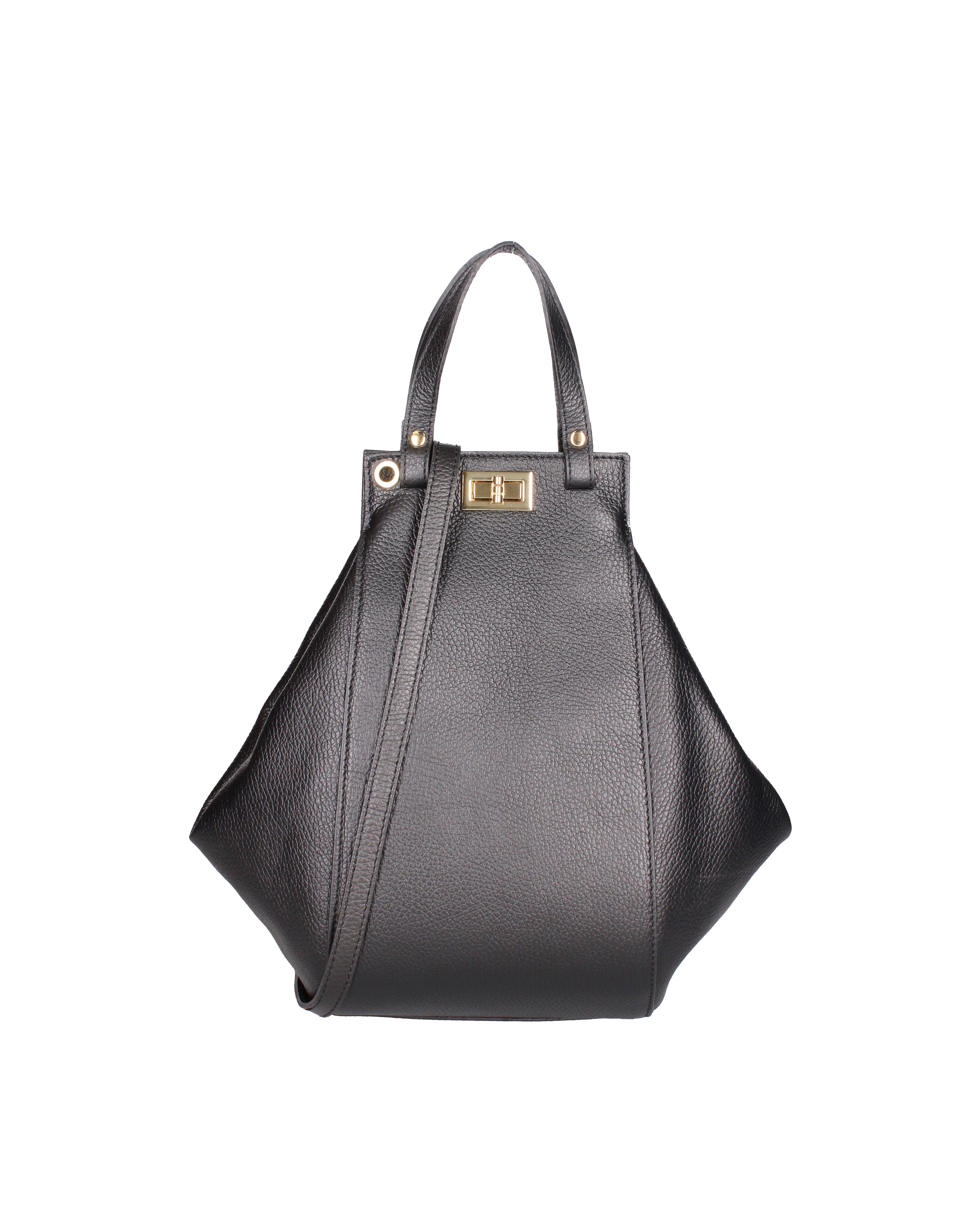 Lindsey Borsa a mano da donna 100% vera pelle 07162-D28 NERO Viola Castellani