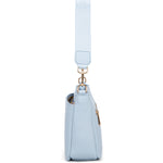 Borsa a spalla da donna 100% pelle vegana PU 703-1PT-LIGHTBLUE Diana&co