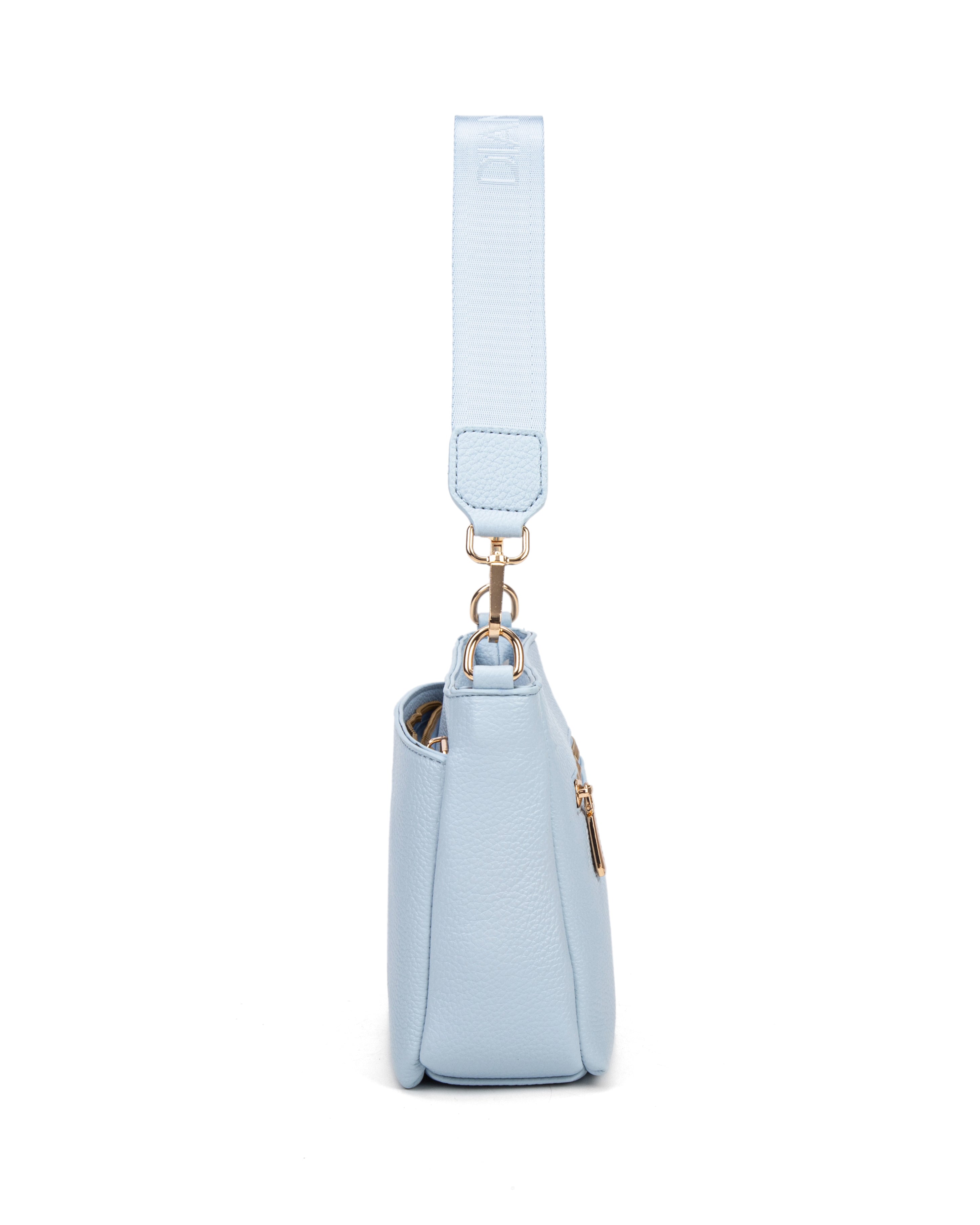 Borsa a spalla da donna 100% pelle vegana PU 703-1PT-LIGHTBLUE Diana&co