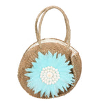 Karen Borsa a mano da donna Paglia intrecciata 88121-AZZURRO Gave Lux
