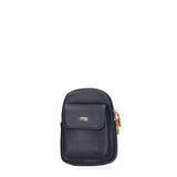 Borsa a tracolla donna Ecopelle e zip 601-1-NAVY BLUE Diana&co