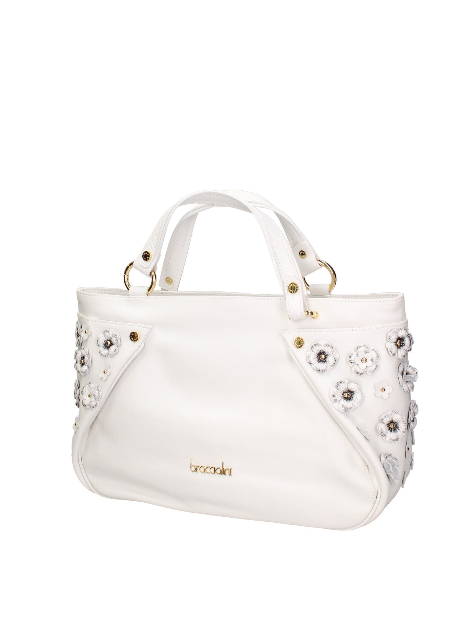 Iolara Lux Borsa a spalla da donna Vera pelle B17240-BIANCO Braccialini
