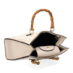 Aella Borsa a mano da donna Paglia e Vera Pelle 5097-148 BEIGE+D37 LATTE Gave Lux