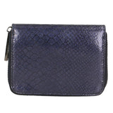 Nohemi Portafoglio donna vera pelle Zip 524072-BLU DARK BLUE Gave Lux
