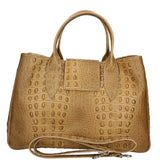 Ascoli Borsa a mano da donna Pelle stampata cocco 7718-TAUPE Gave Lux