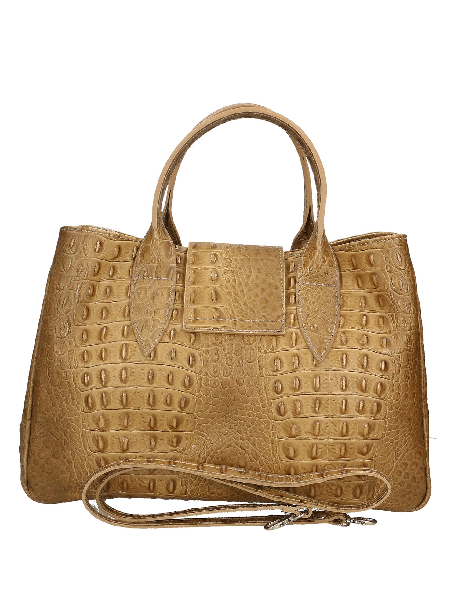 Ascoli Borsa a mano da donna Pelle stampata cocco 7718-TAUPE Gave Lux