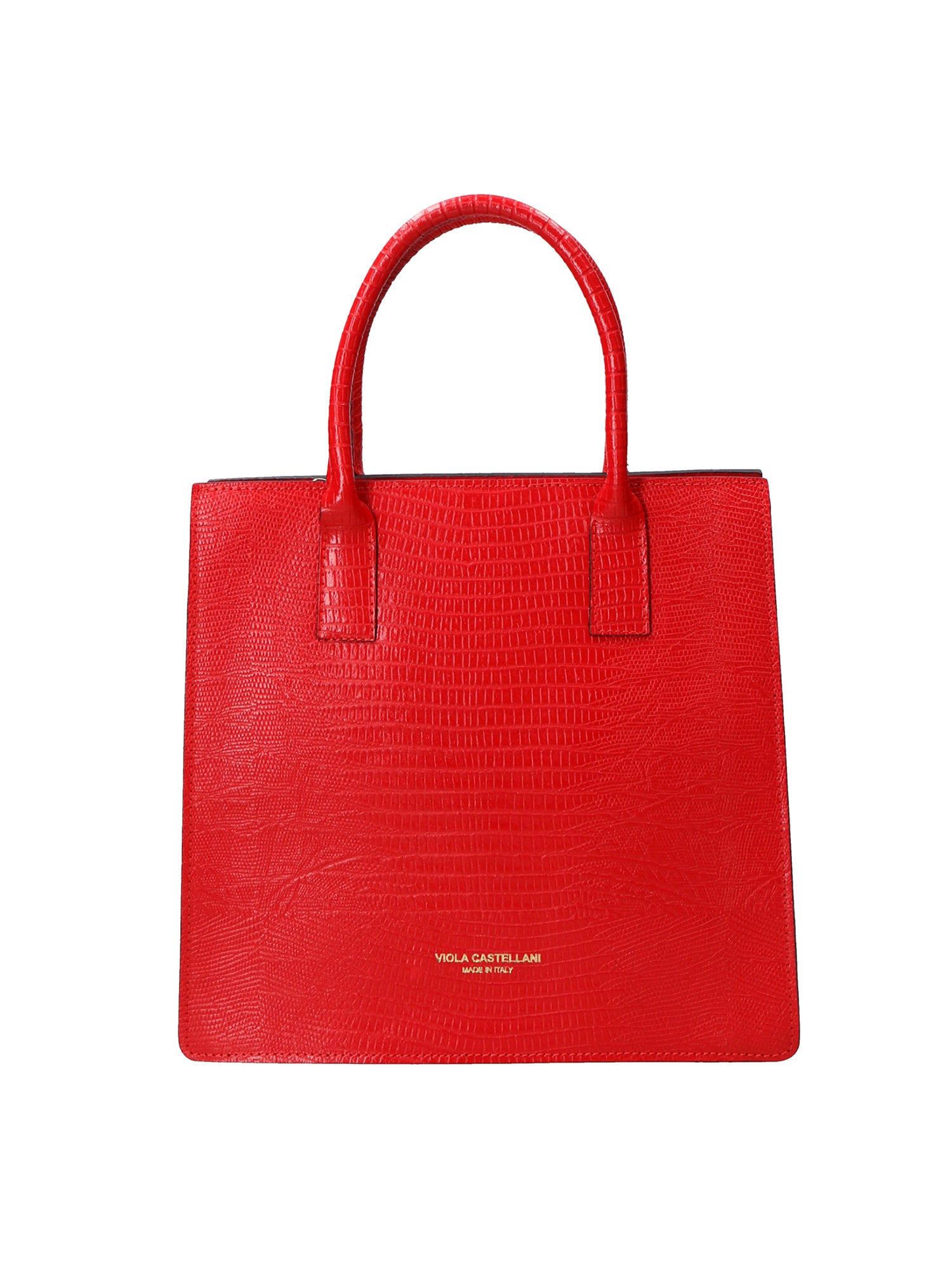 Giulia Borsa a mano da donna Vera pelle effetto cocco 468W-LU58 ROSSO Viola Castellani