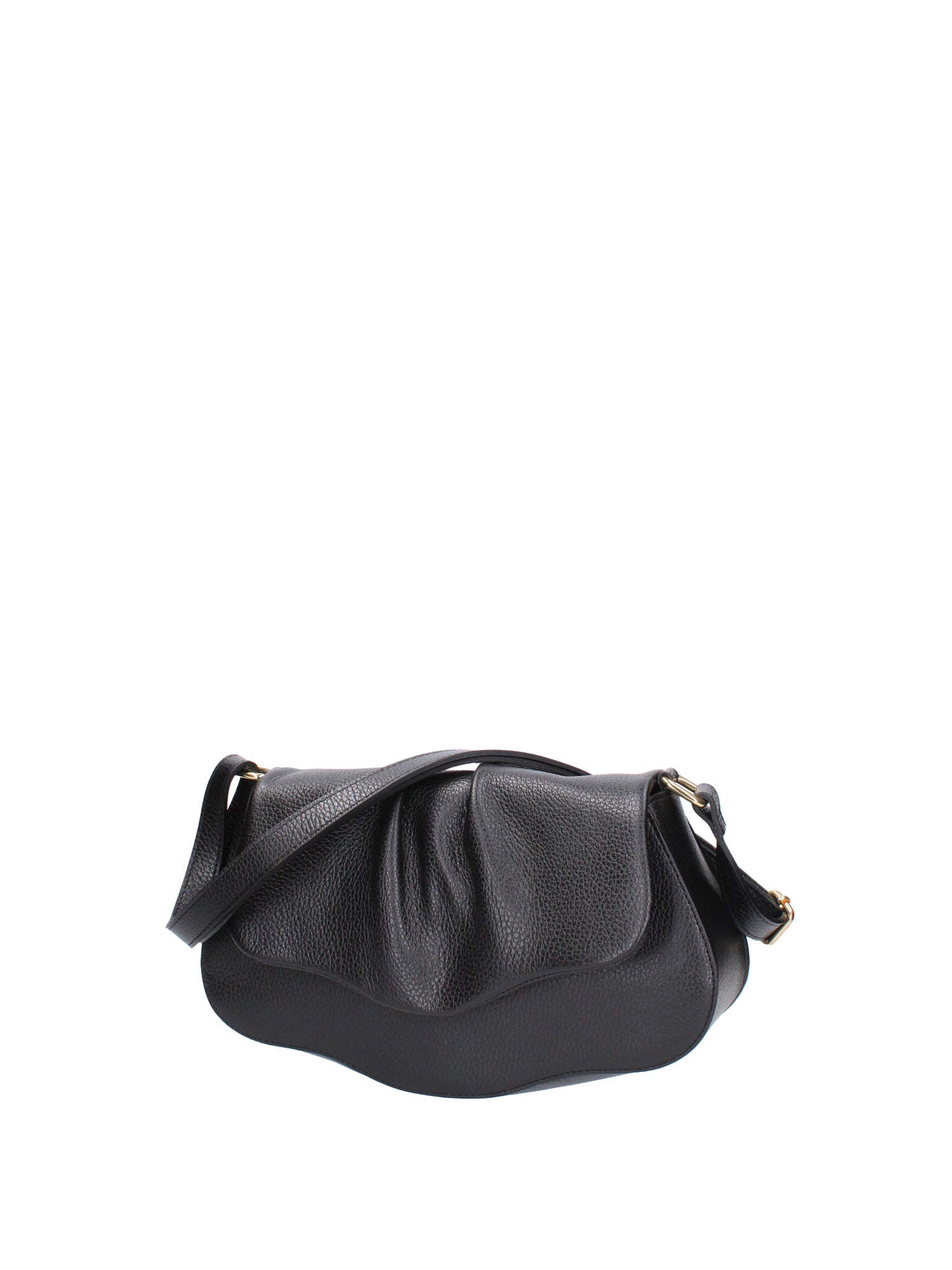 Borsa a spalla da donna Vera pelle 07152-D28 NERO Viola Castellani